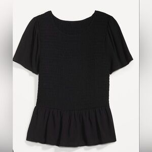Women’s NWT Flutter-Sleeve Smocked Peplum Blouse